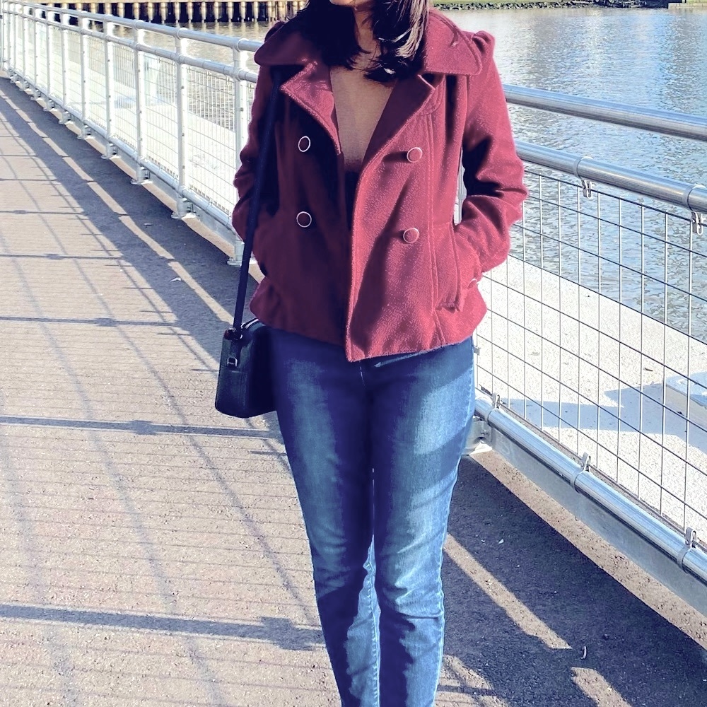 Maroon/ purple chic coat
